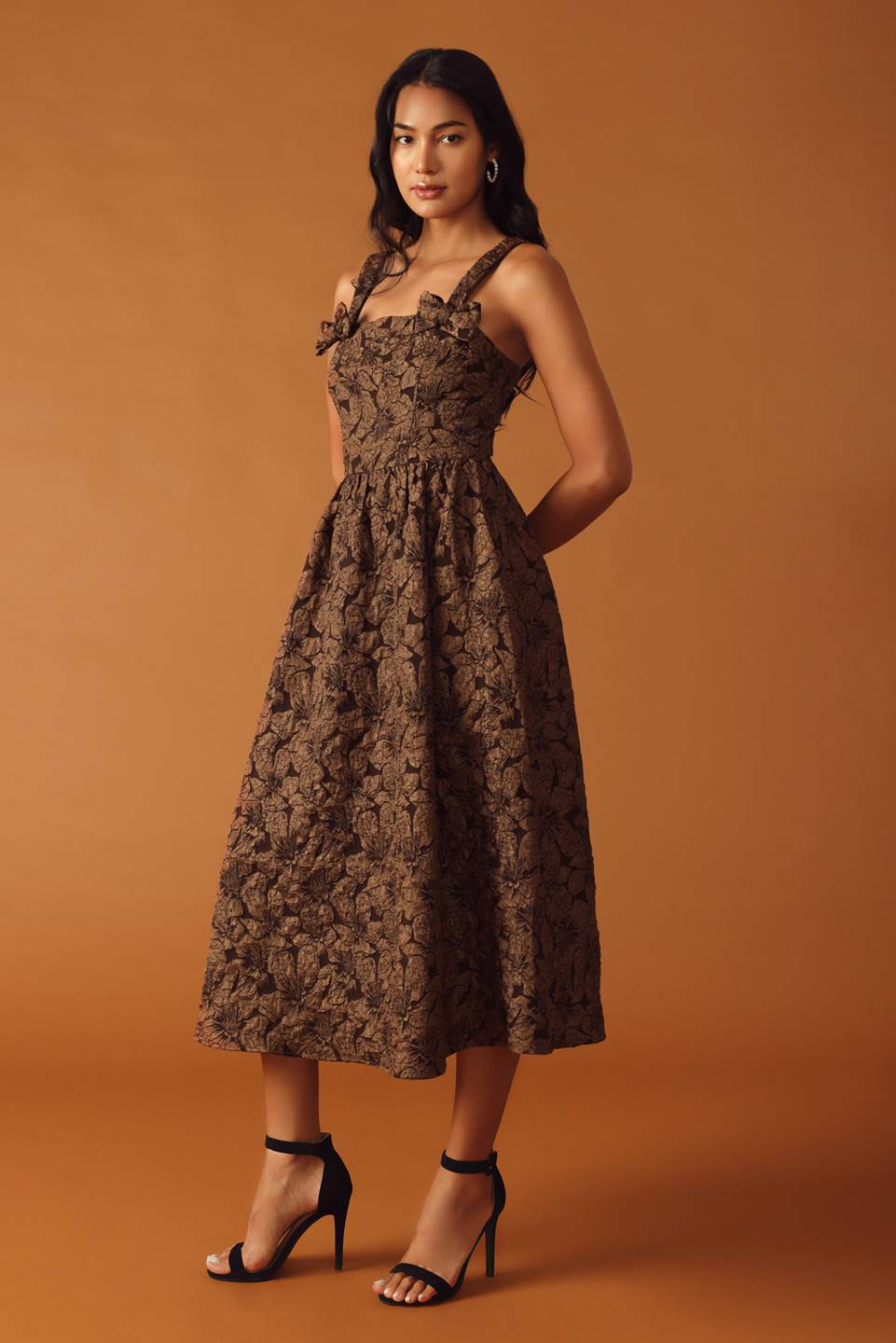 LOST IN TIME WOVEN MIDI DRESS Flying Tomato